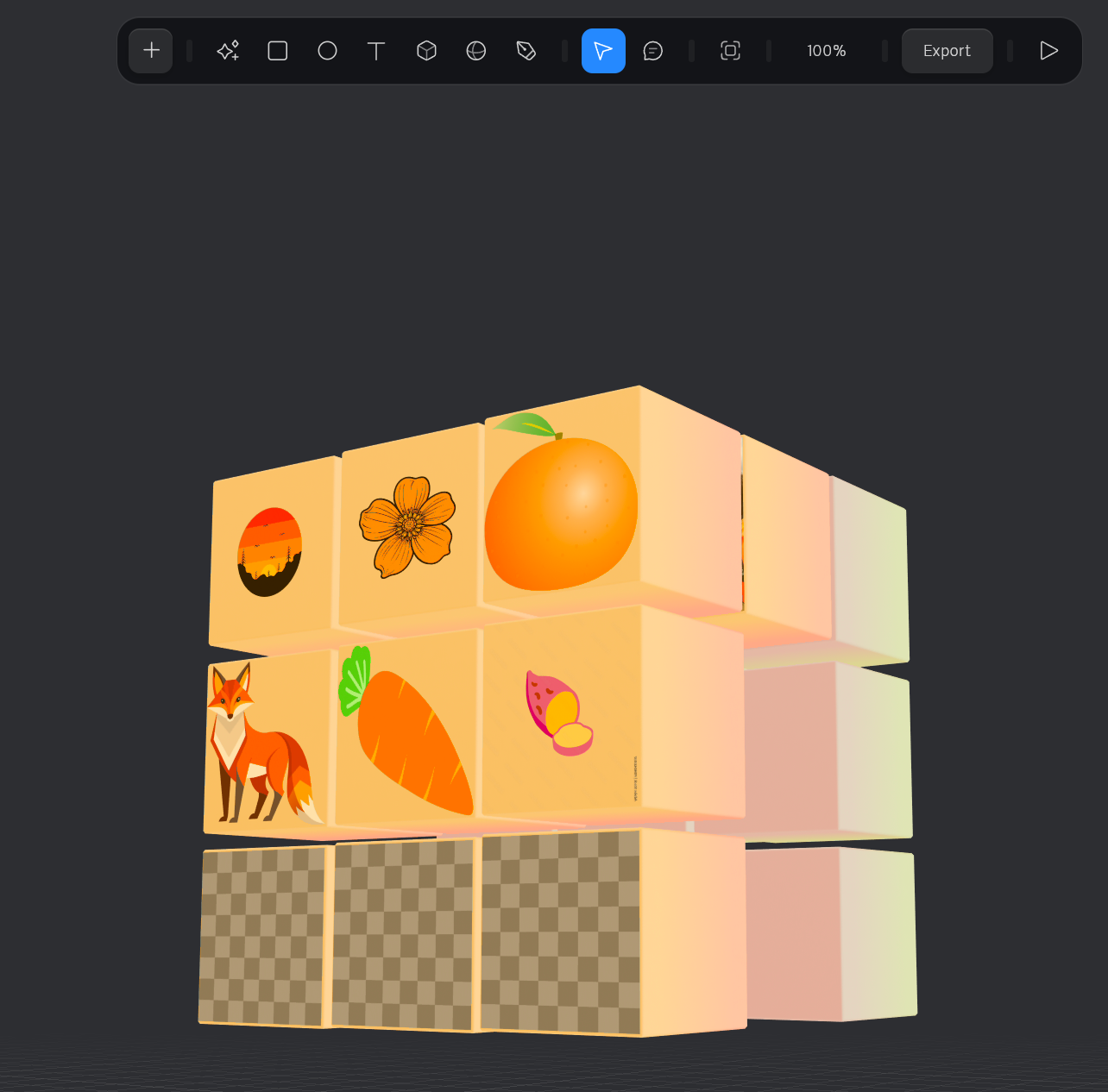 For this iteration, my goal was to enhance the educational cube model by making it more visually engaging and integrating for the purpose of child education . The previous version featured separate icons float on the cube’s faces, but I aimed to incorporate images directly onto the cube surfaces as materials for more consistency.</a>