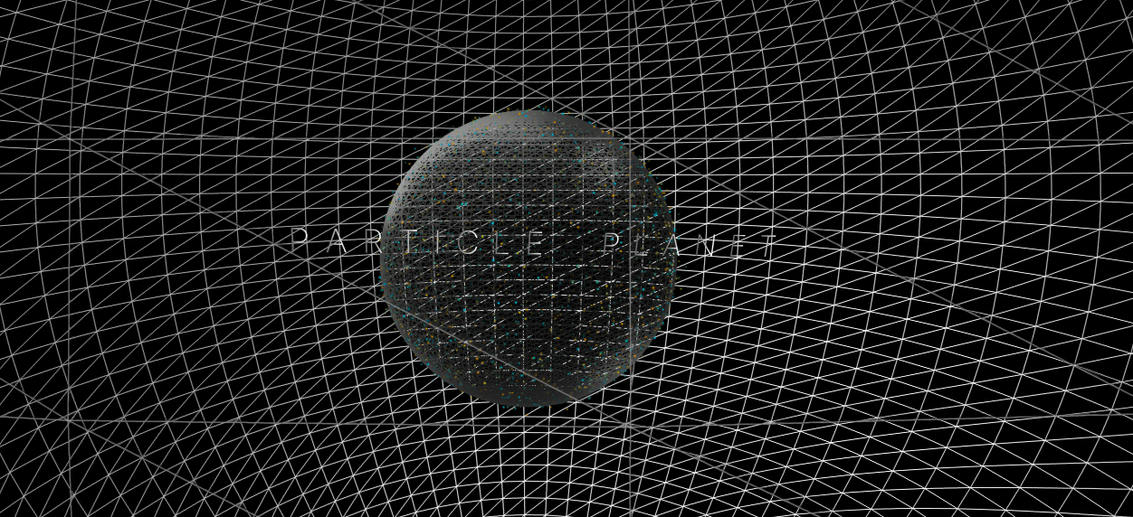 The third template that we explore is one of the most complex combinations of these templates. This template contains the element of two 3D spheres that are surrounded by the dark theme, and the inner sphere is the style of atom element that contains thousands of dots that are spinning around. As the further expiration, we can adjust the visual element to fit more kid’s theme, and input some basic interaction for the kids user to operate this game in order to learn something from it.
